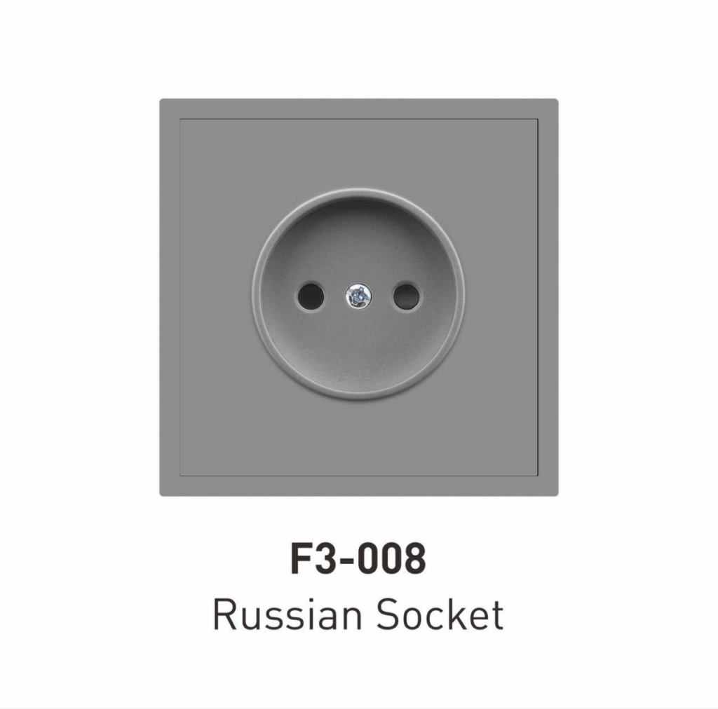 Розетка встраиваемая одинарная серая
