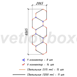 Комплект светодиодных светильников 2065х6565мм / PC-1103